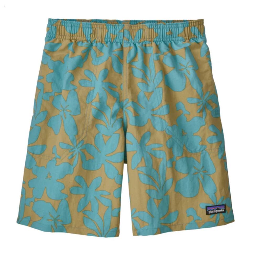 patagonia boys youth baggies shorts blue and tan size xl